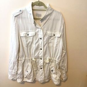 LOFT Drawstring Utility Jacket Cream XL
